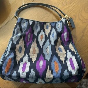 Coach Madison Phoebe Ikat Patterned Shoulder Bag